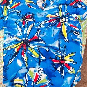 Chico's Blue Artistic Print Top
